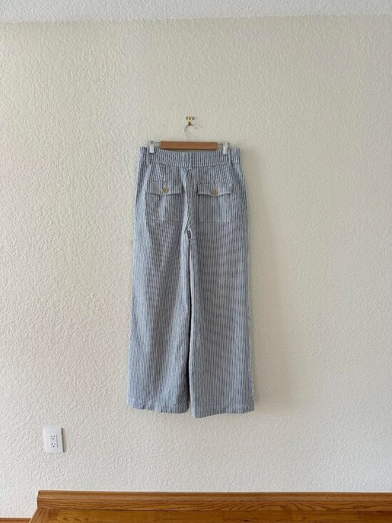 BODEN Brompton Wide leg Trousers Blue Stripe - Picture 8 of 13